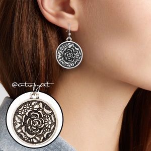 🆕 Floral Coin Drop Earrings